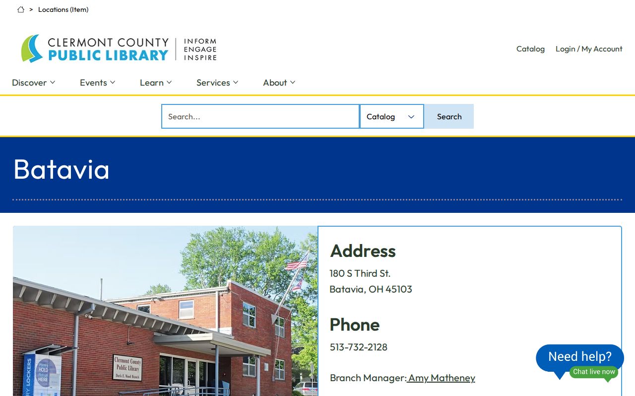 Miami Township residents directory Batavia genealogy collection