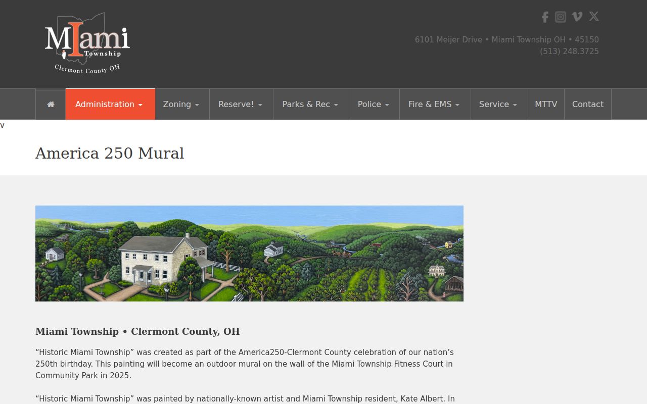 Miami Township neighbors historic community mural page