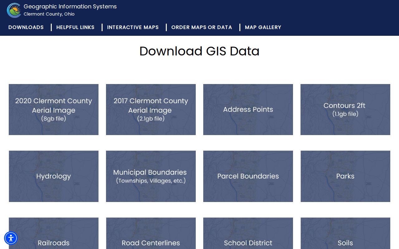 Miami Township ZIP county GIS data download page